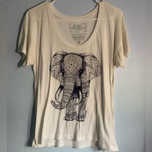 Oversized White and Blue Elephant Shirt